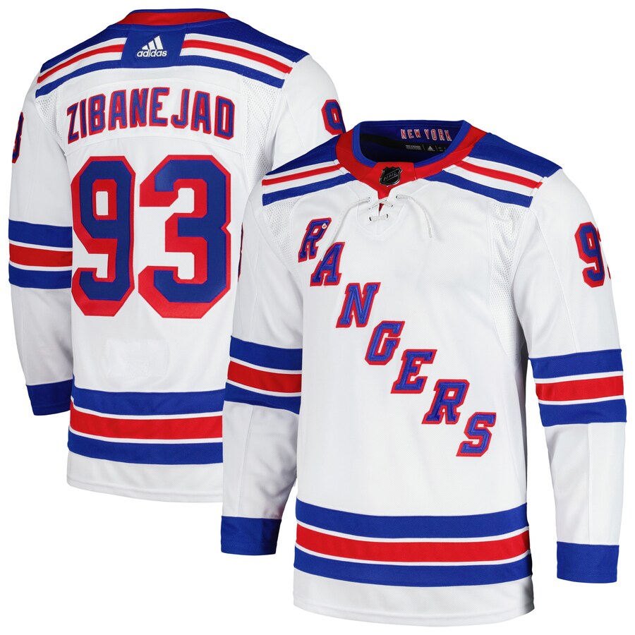 Men's New York Rangers Mika Zibanejad adidas White Away Primegreen Authentic Pro Player Jersey - Puhuasuan