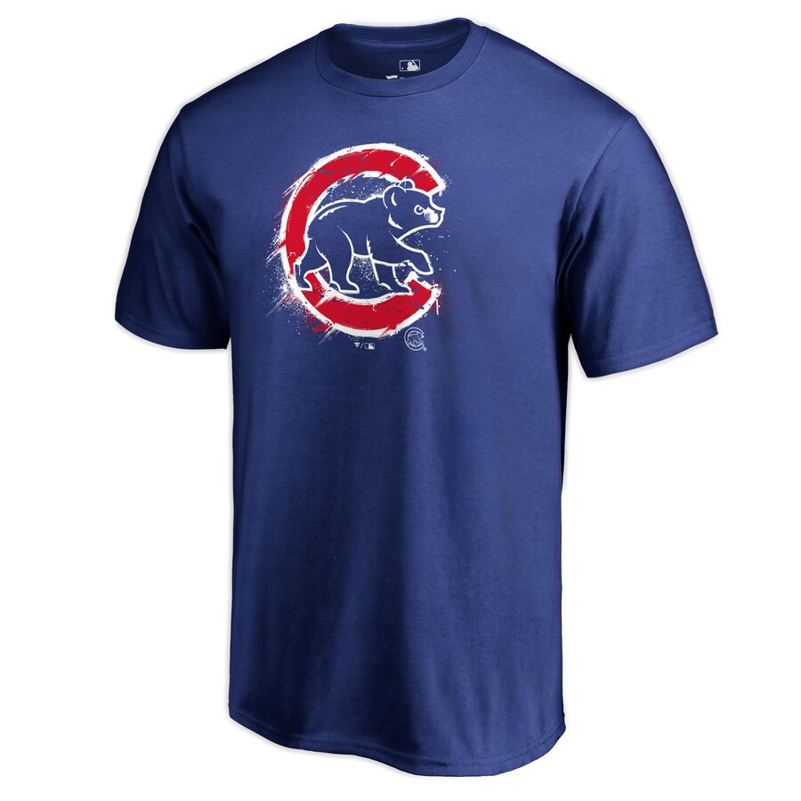 Men's Chicago Cubs Royal Splatter Logo T-Shirt - Puhuasuan