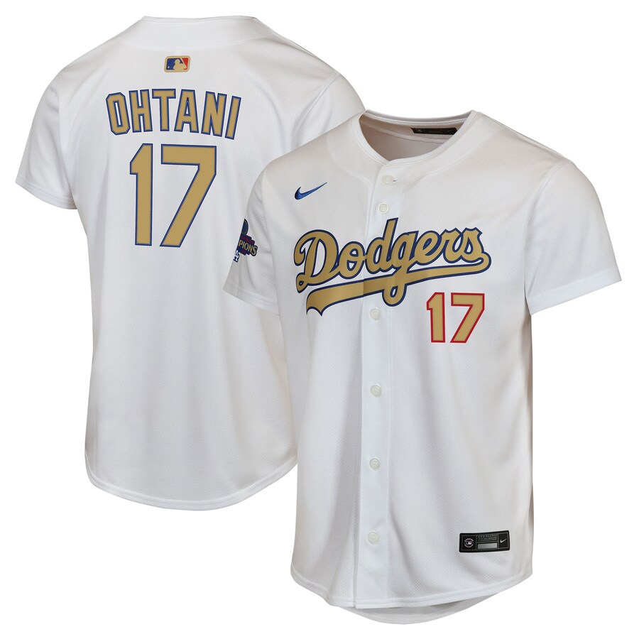 Youth Los Angeles Dodgers Shohei Ohtani Nike White 2025 Gold Collection Limited Jersey - Puhuasuan