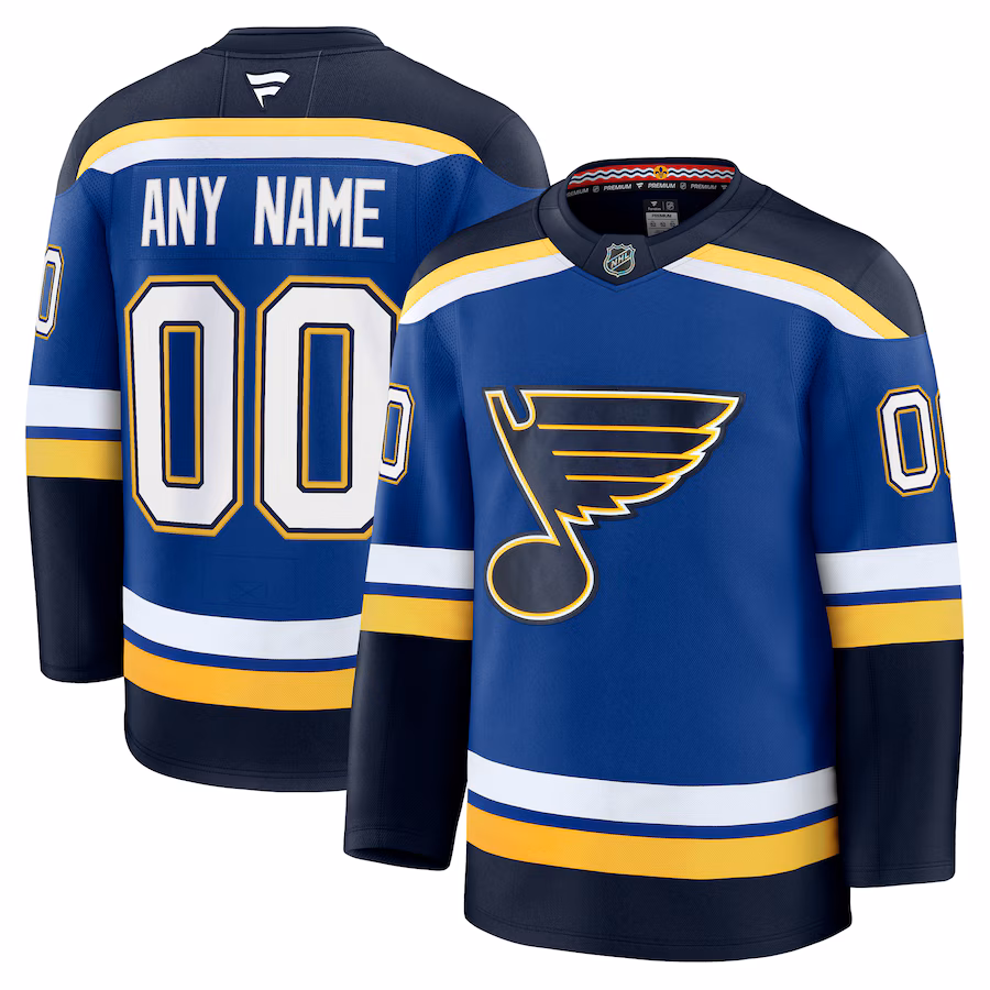 Men's St. Louis Blues Fanatics Blue Home Premium Custom Jersey - Puhuasuan