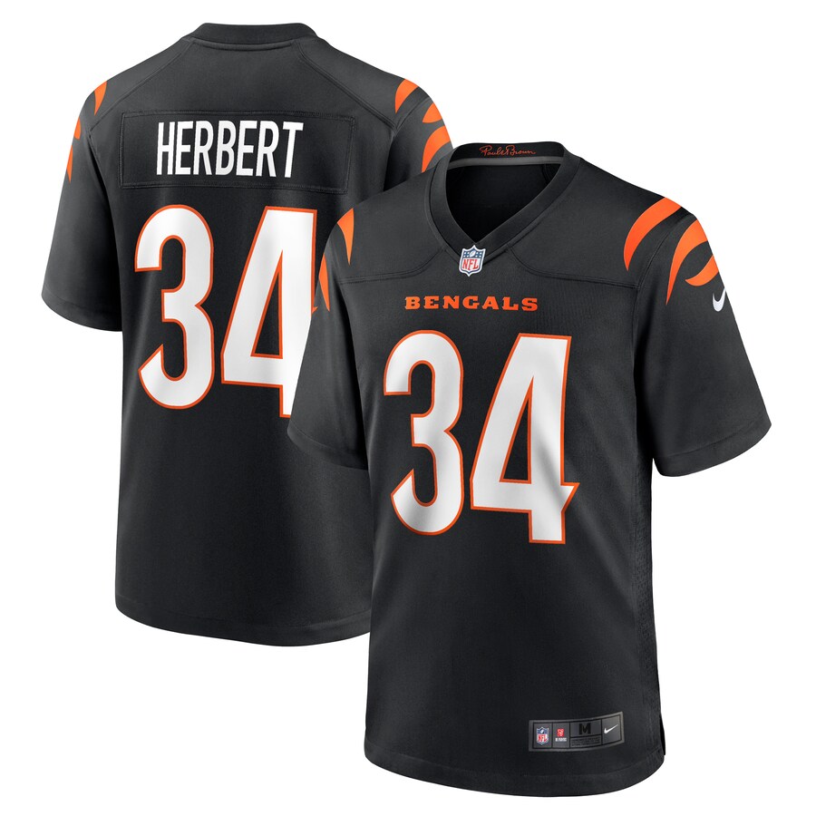 Men's Cincinnati Bengals Khalil Herbert Nike Black Game Jersey - Puhuasuan