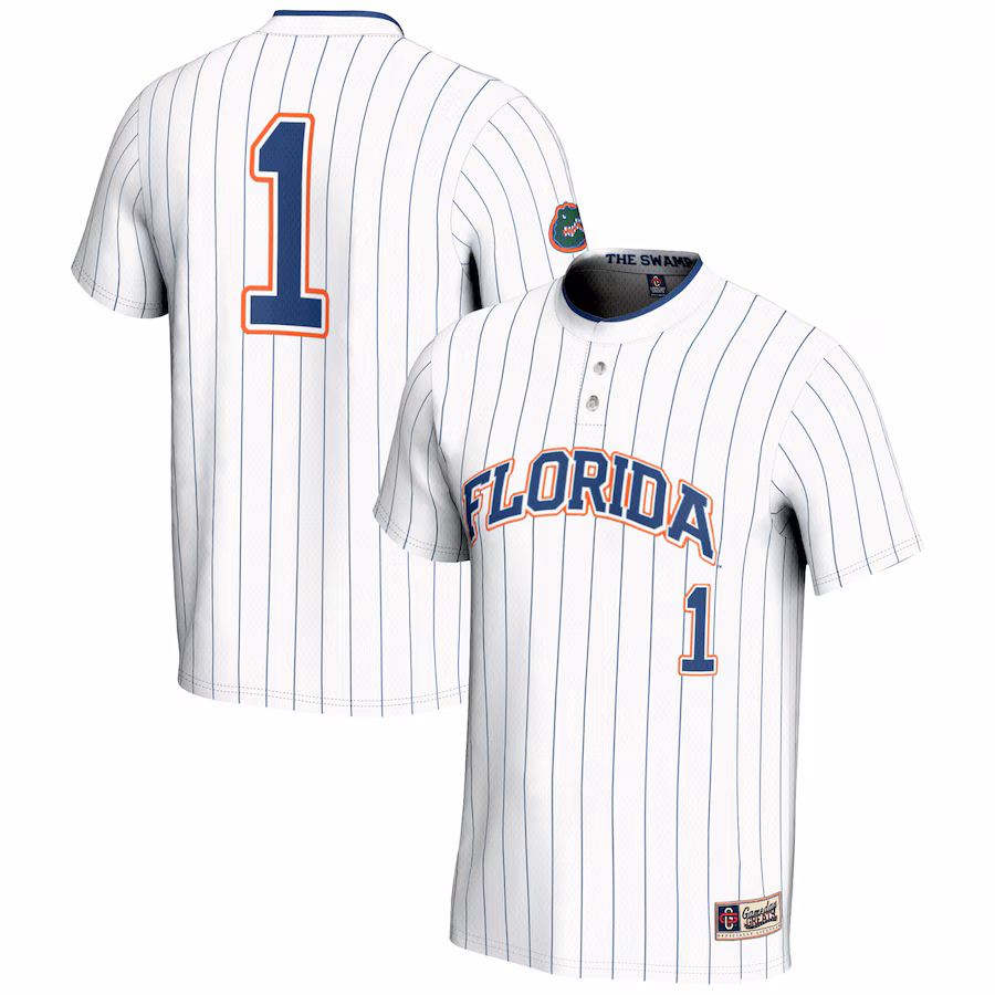 GameDay Greats #1 White Florida Gators Lightweight Softball Jersey - Puhuasuan