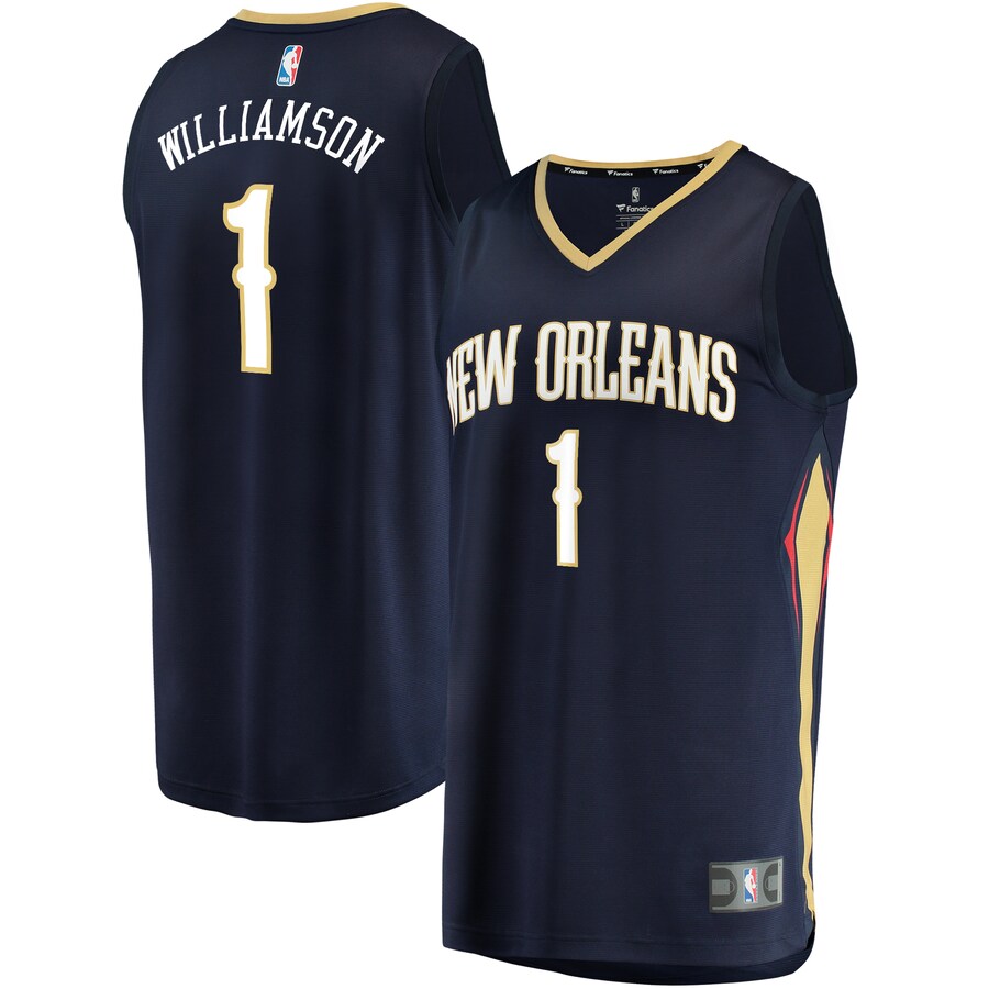 Youth New Orleans Pelicans Zion Williamson Fanatics Navy Replica Fast Break Jersey - Icon Edition - Puhuasuan