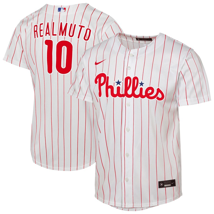 Youth Philadelphia Phillies J.T. Realmuto Nike White Home Replica Player Jersey - Puhuasuan