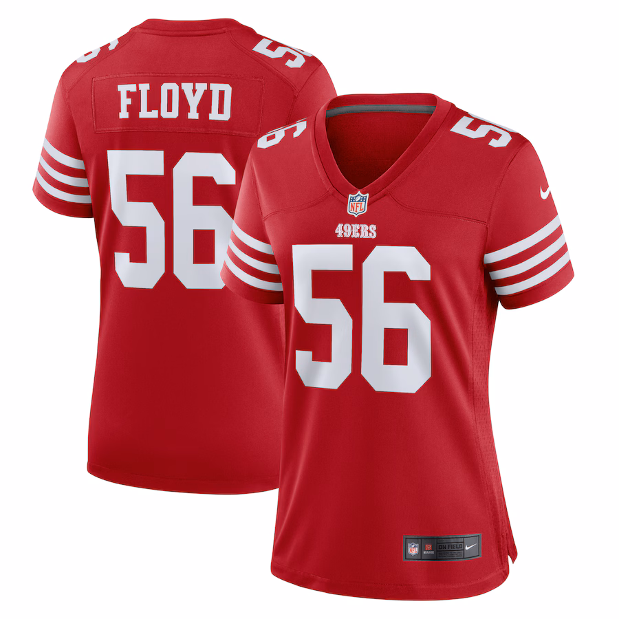 Women's San Francisco 49ers Leonard Floyd Nike  Scarlet Team Game Jersey - Puhuasuan
