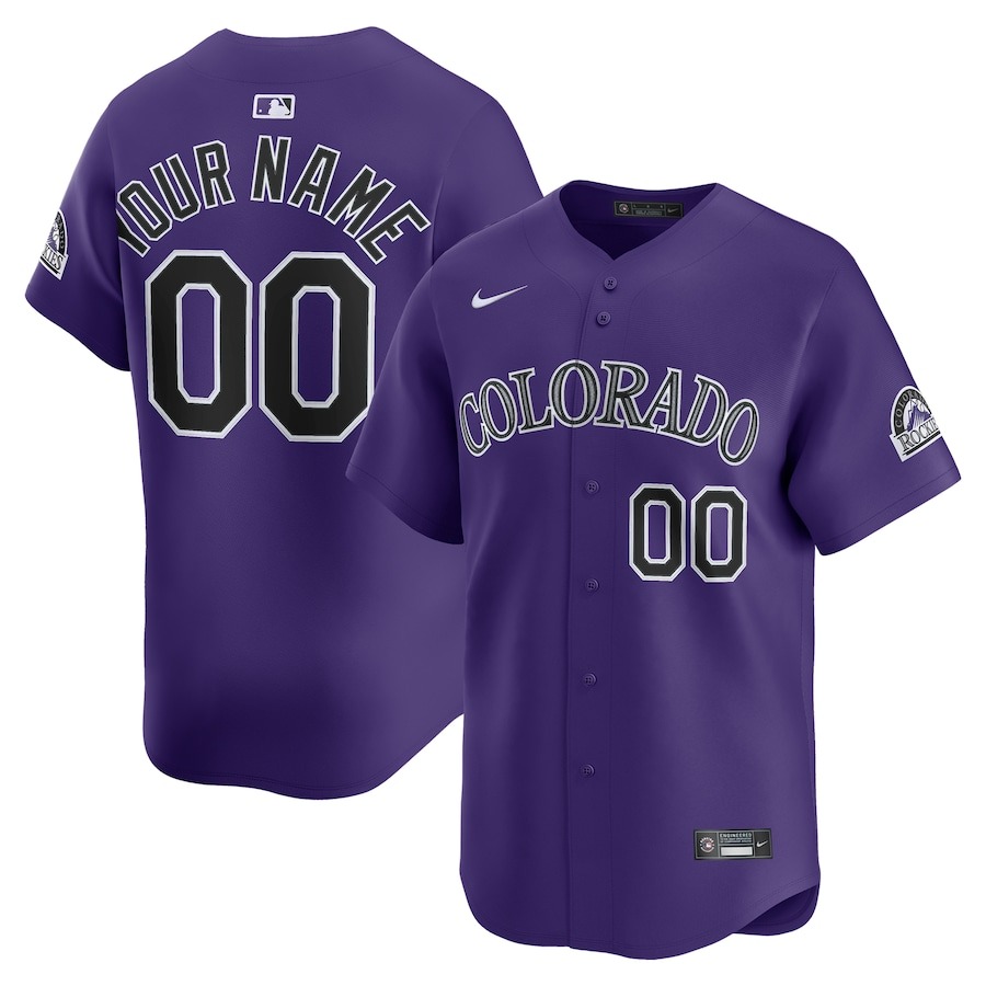 Men's Colorado Rockies  Nike Purple  Alternate Limited Custom Jersey - Puhuasuan
