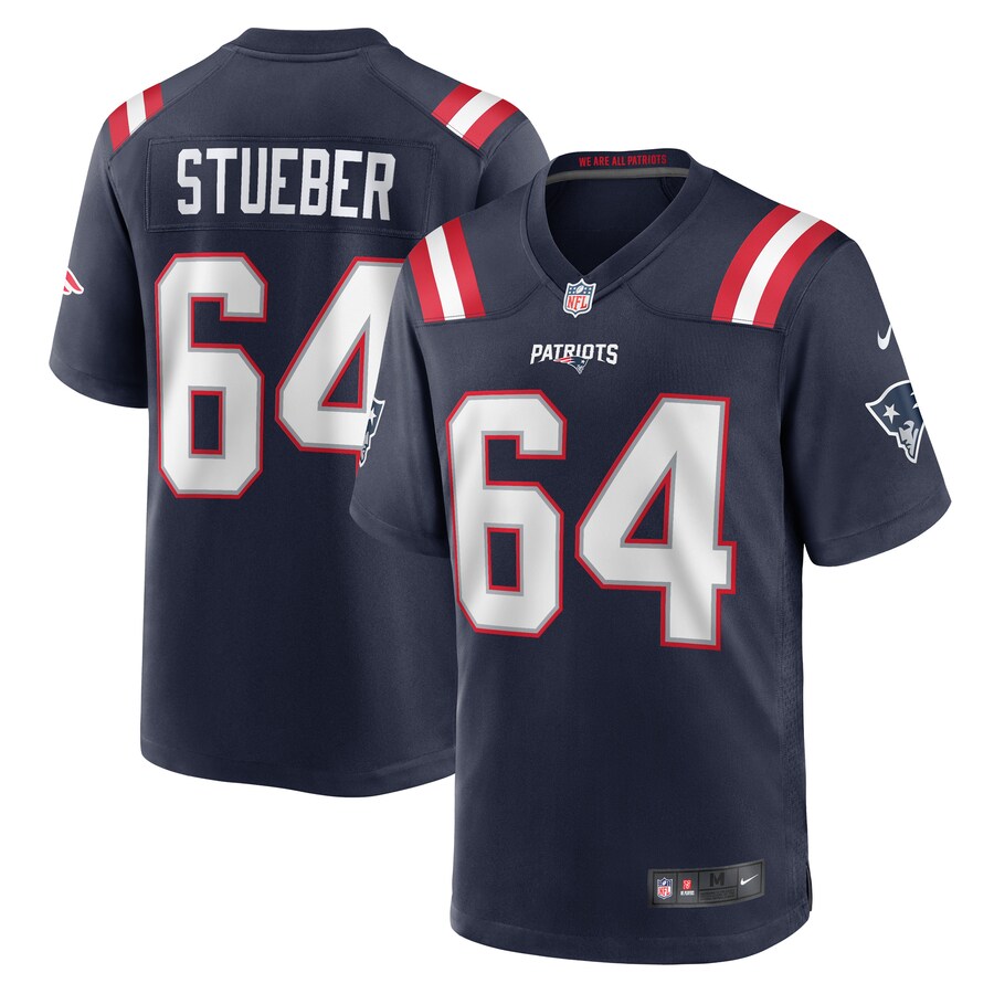 Men's New England Patriots Andrew Stueber Nike Navy Game Player Jersey - Puhuasuan