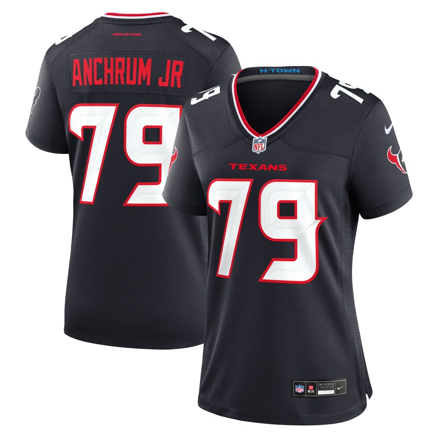 Women's Houston Texans Tremayne Anchrum Jr. Nike Navy Team Game Jersey - Puhuasuan