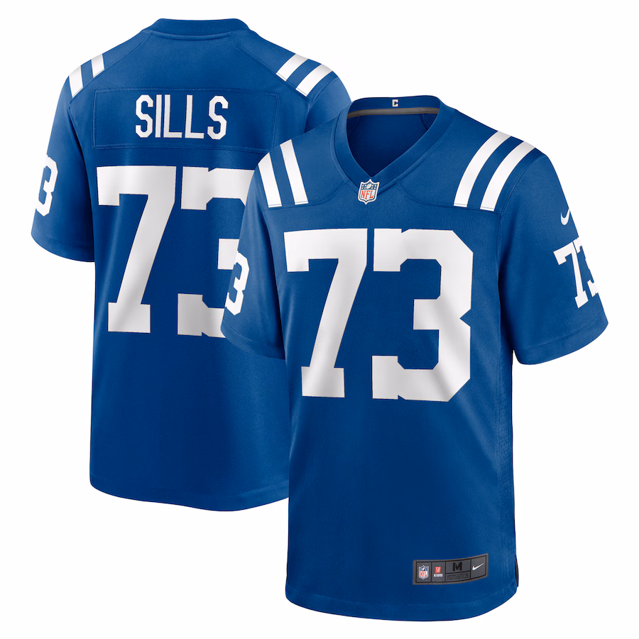 Men's Indianapolis Colts Josh Sills Nike  Royal Team Game Jersey - Puhuasuan