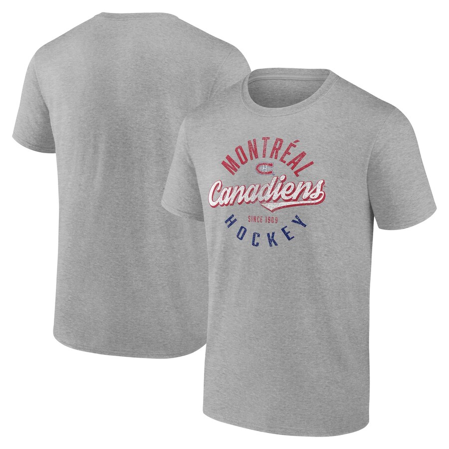 Men's Montreal Canadiens Fanatics Gray Emblem T-Shirt - Puhuasuan