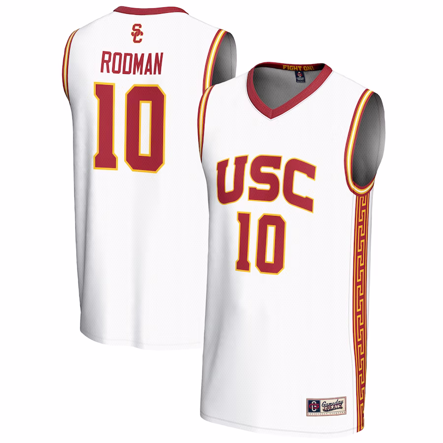 DJ Rodman USC Trojans GameDay Greats  NIL Lightweight Fashion Player Basketball Jersey?�C White - Puhuasuan