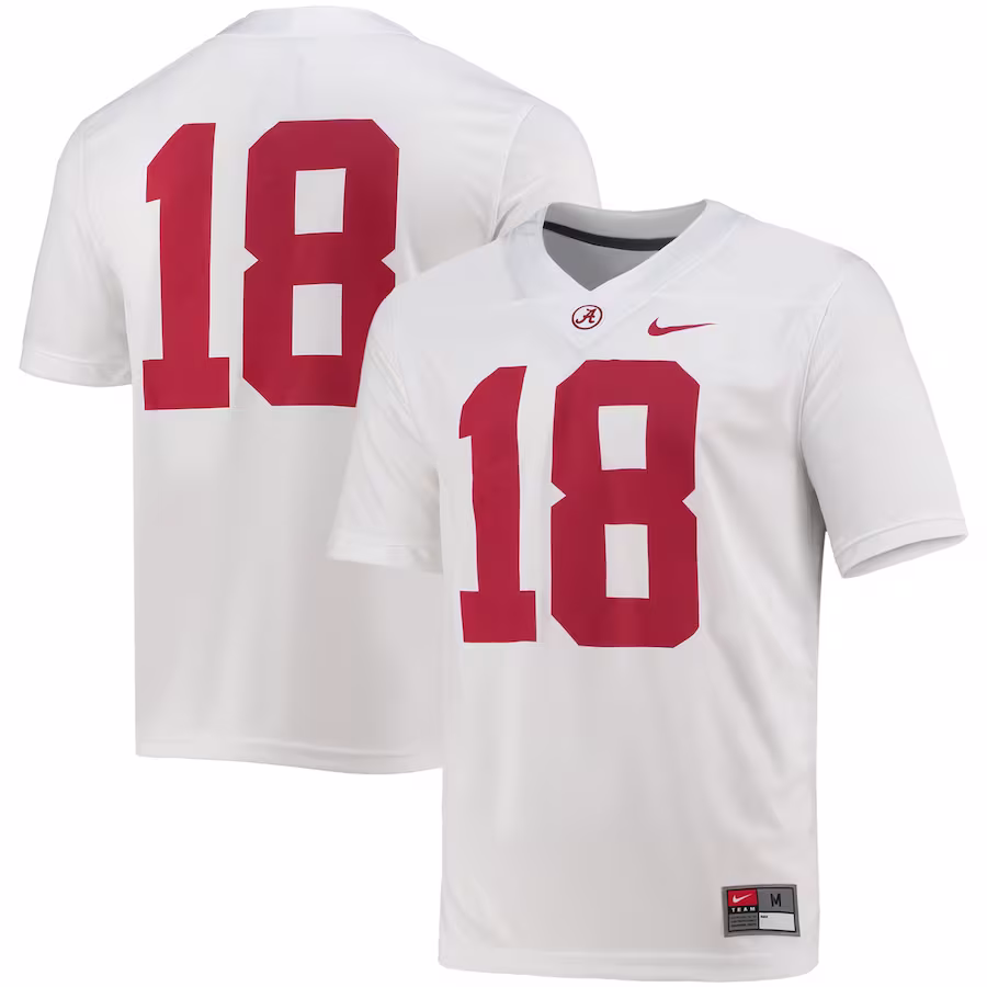 #18 Alabama Crimson Tide Nike Game Jersey - White - Puhuasuan