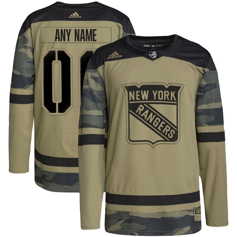 Men's New York Rangers adidas Camo Military Appreciation Team Authentic Custom Practice Jersey - Puhuasuan