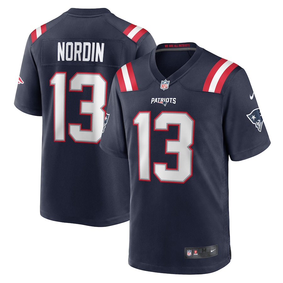Men's New England Patriots Quinn Nordin Nike Navy Game Player Jersey - Puhuasuan