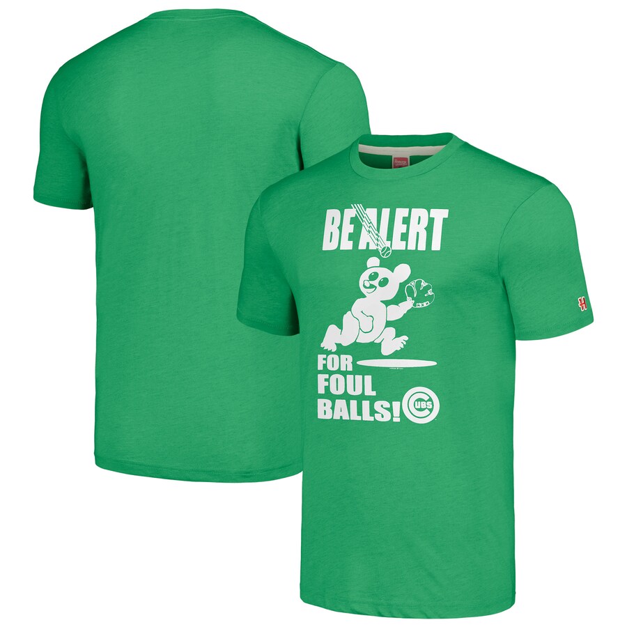 Men's Chicago Cubs Homage Green Hyper Local Tri-Blend T-Shirt - Puhuasuan
