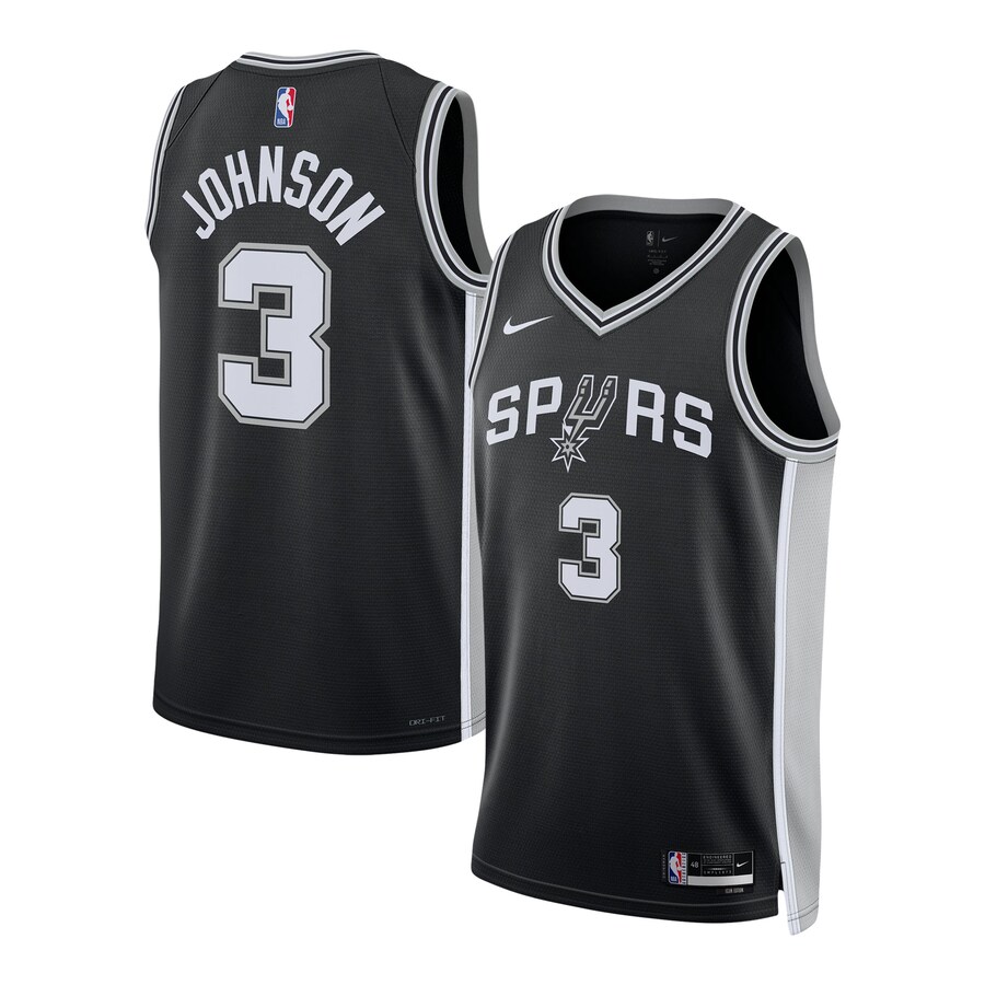 Unisex San Antonio Spurs Keldon Johnson Nike Black Swingman Jersey - Icon Edition - Puhuasuan