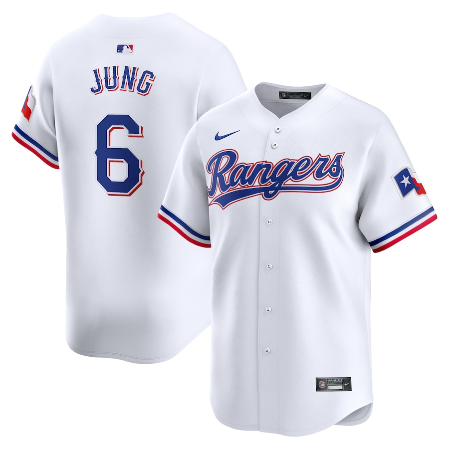 Men's Texas Rangers Josh Jung Nike White Home Limited Player Jersey - Puhuasuan