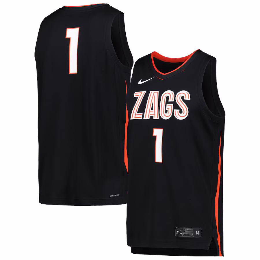 Men's Nike Black Gonzaga Bulldogs Icon Replica Basketball Jersey - Puhuasuan