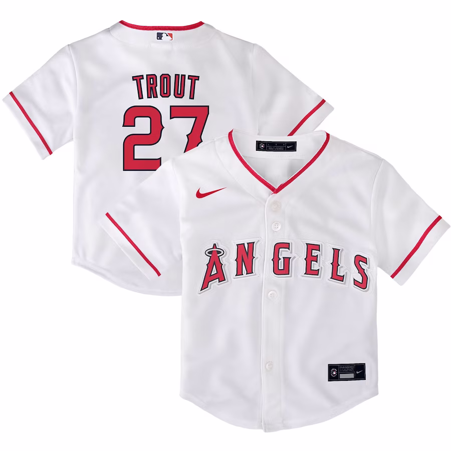 Toddler Los Angeles Angels Mike Trout Nike White Home Replica Player Jersey - Puhuasuan