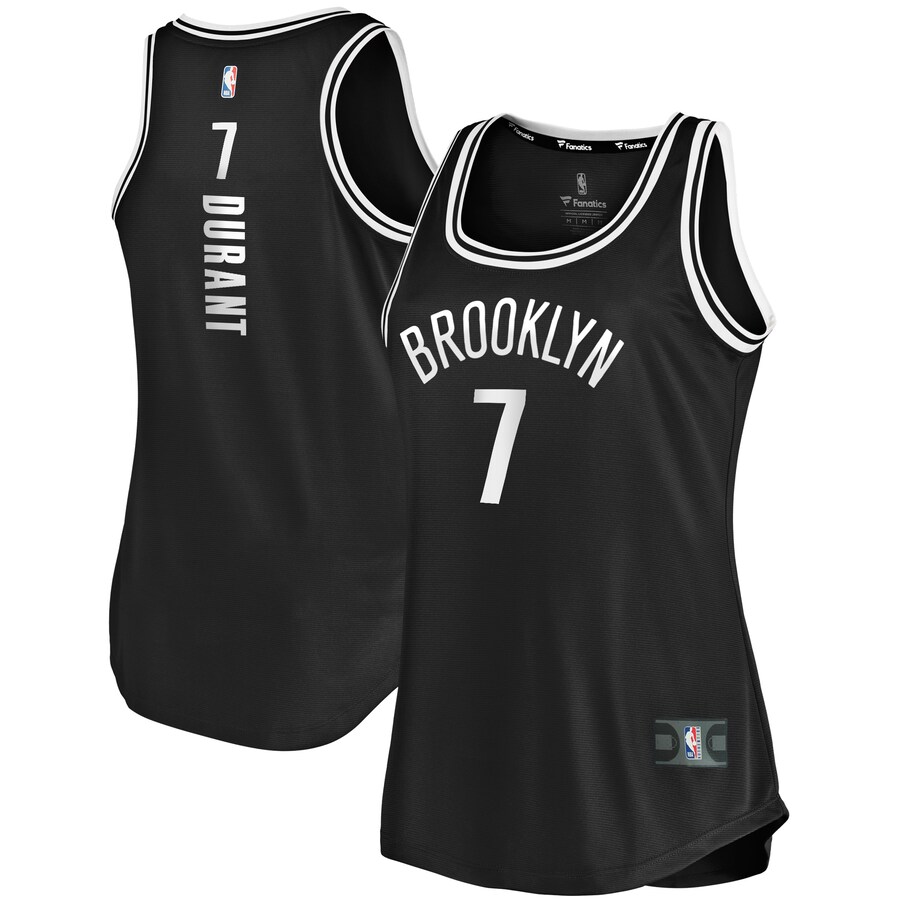 Women's Brooklyn Nets Kevin Durant Fanatics Black Fast Break Tank Jersey - Icon Edition - Puhuasuan
