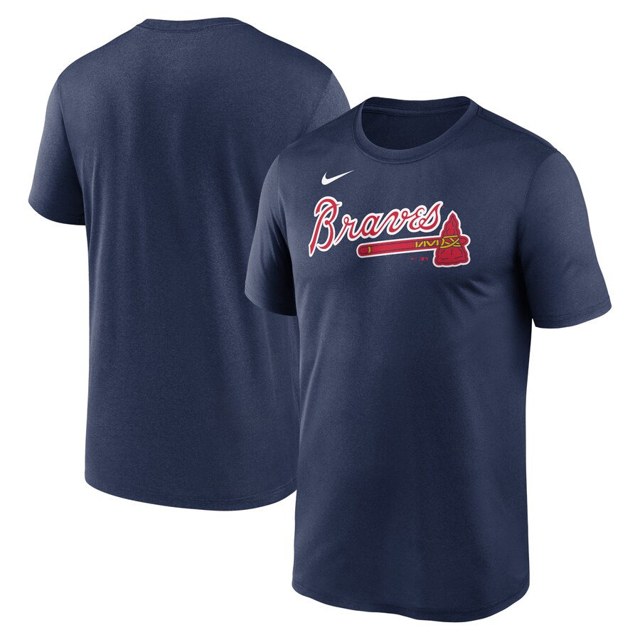 Men's Atlanta Braves Nike Navy Legend Fuse Wordmark T-Shirt - Puhuasuan