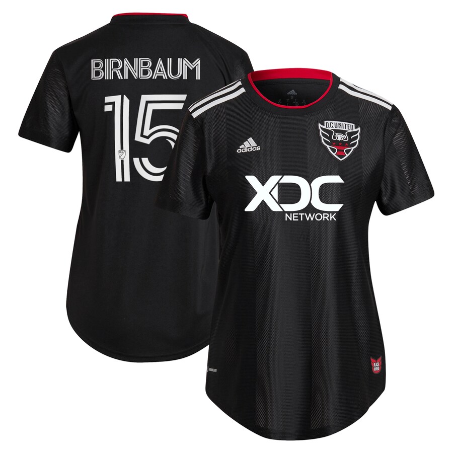 Women's D.C. United Steve Birnbaum adidas Black 2022 Black and Red Kit Replica Player Jersey - Puhuasuan