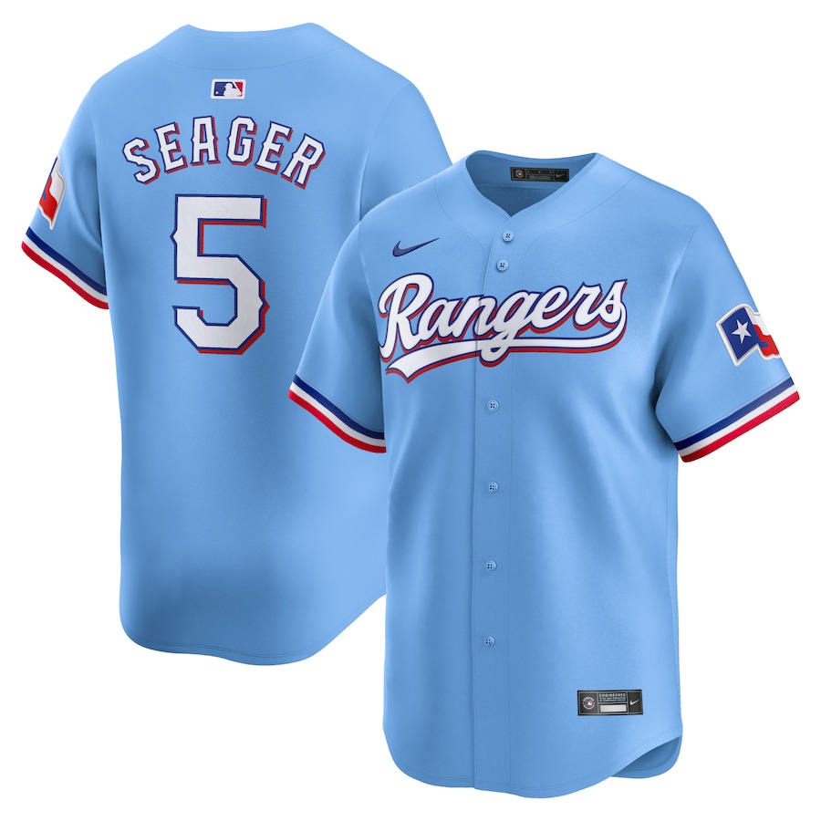 Men's Texas Rangers Corey Seager Nike Light Blue Alternate Limited Player Jersey - Puhuasuan
