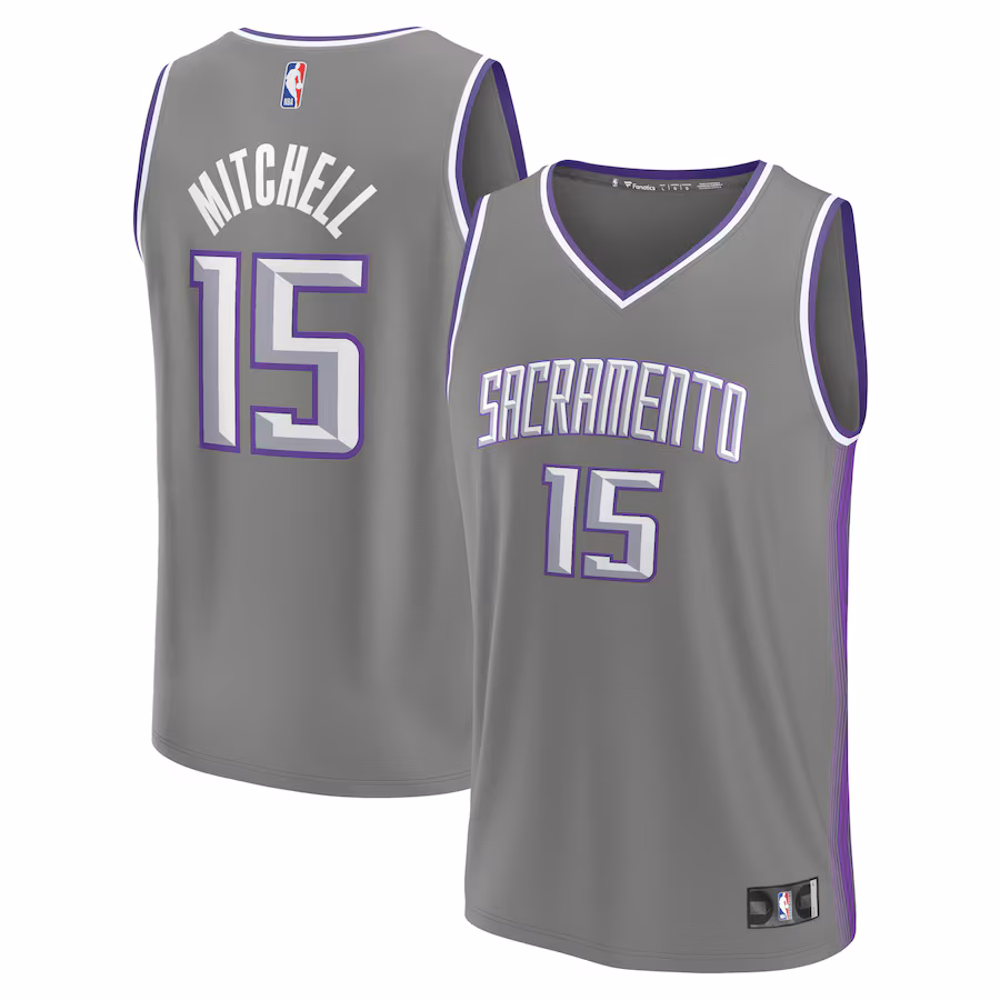 Men's Sacramento Kings Davion Mitchell Fanatics Gray Fastbreak Jersey - City Edition - Puhuasuan