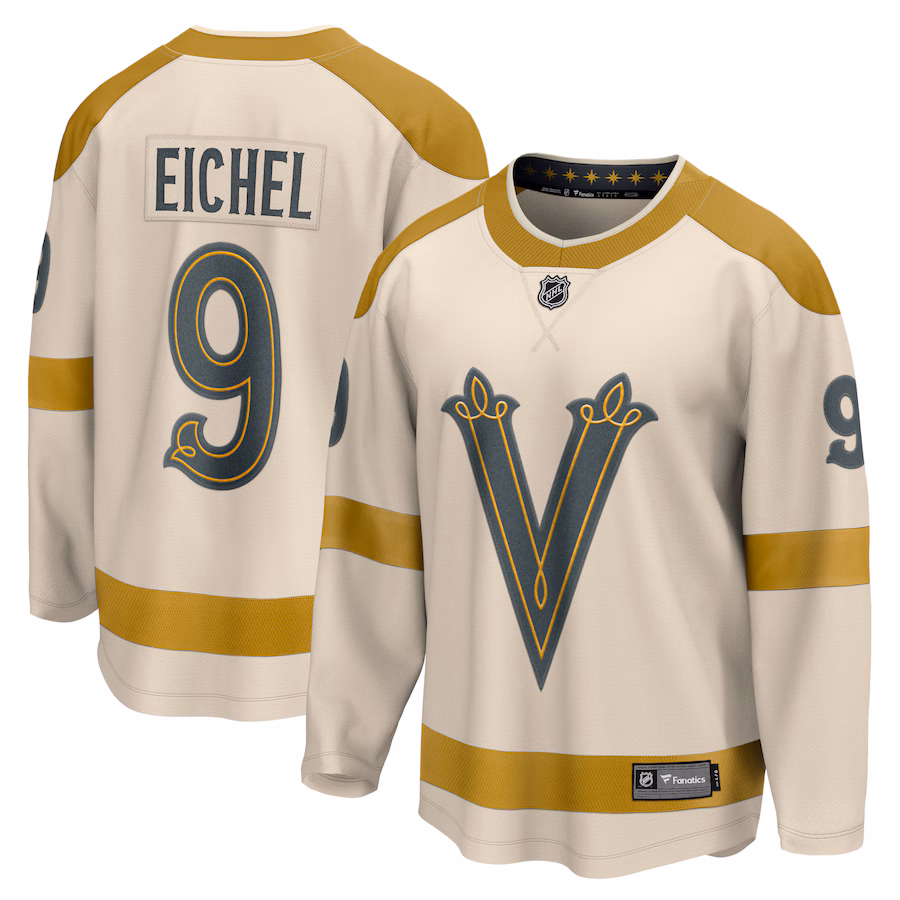 Men's Vegas Golden Knights Jack Eichel Fanatics Cream 2024 NHL Winter Classic Breakaway Player Jersey - Puhuasuan