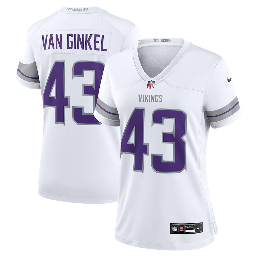 Women's Minnesota Vikings Andrew Van Ginkel Nike White Alternate Game Jersey - Puhuasuan