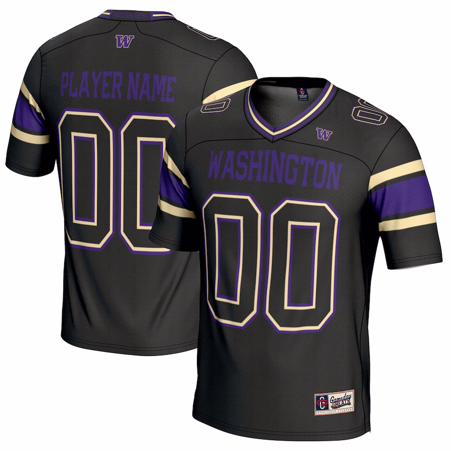 Washington Huskies GameDay Greats NIL Pick-A-Player Football Jersey - Black - Puhuasuan
