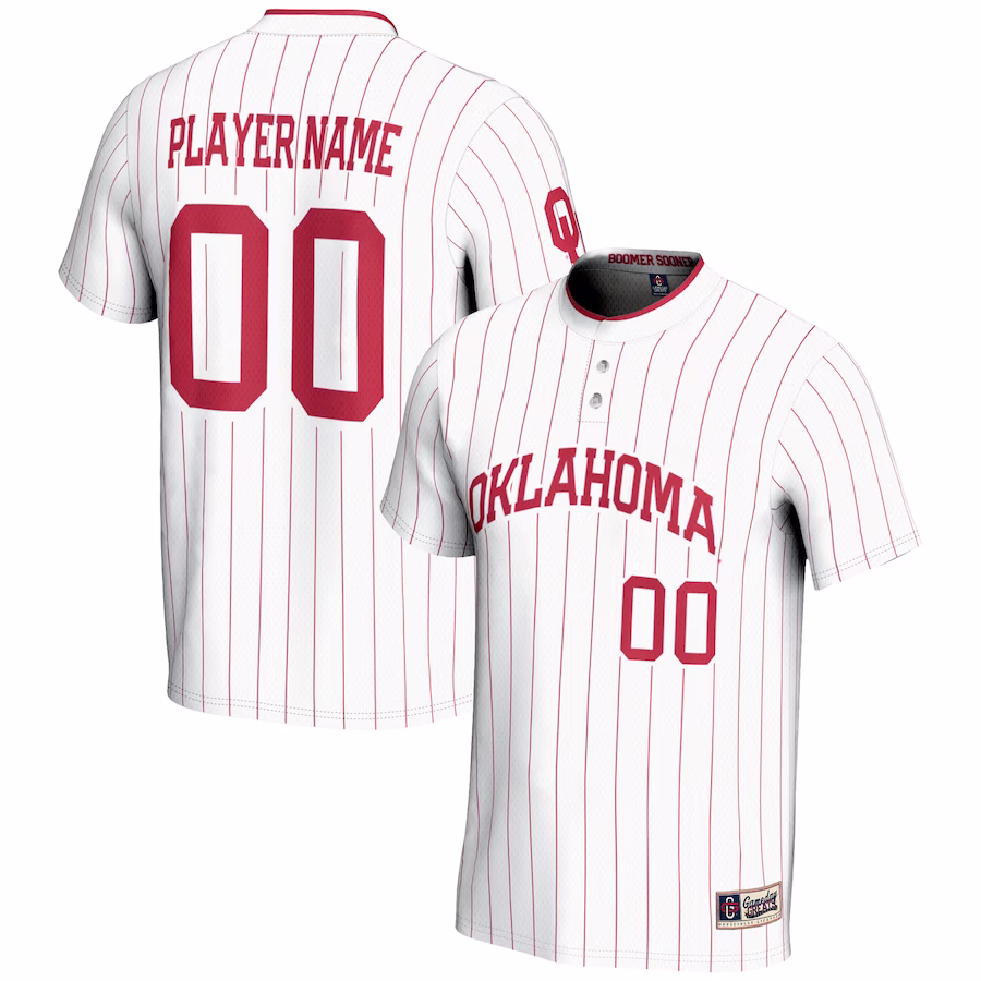 Oklahoma Sooners GameDay Greats Youth NIL Pick-A-Player Lightweight Softball Jersey - White - Puhuasuan