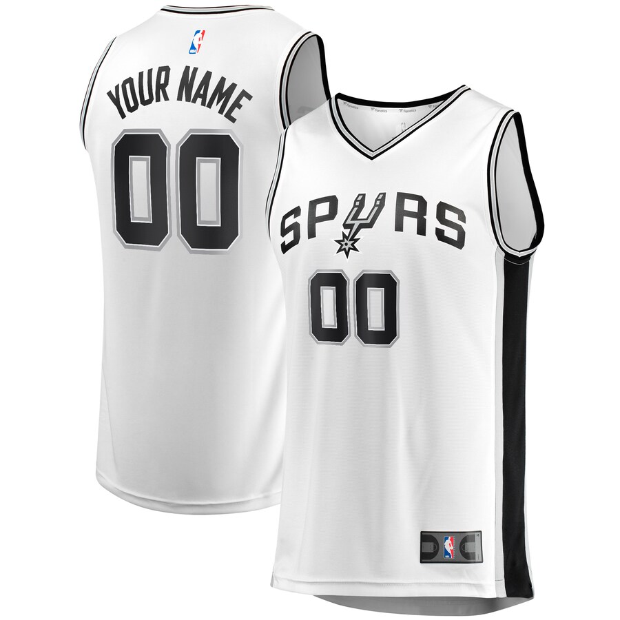 Youth San Antonio Spurs  Fanatics White Fast Break Replica Custom Jersey - Association Edition - Puhuasuan