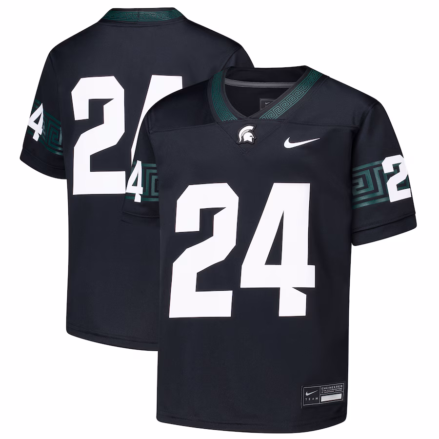 Youth Nike #24 Black Michigan State Spartans Untouchable Football Jersey - Puhuasuan