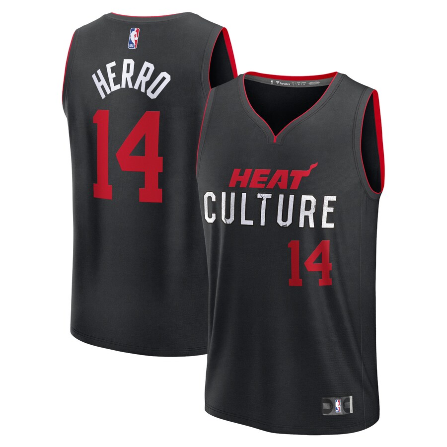 Men's Miami Heat Tyler Herro Fanatics Black Fast Break Jersey - City Edition - Puhuasuan