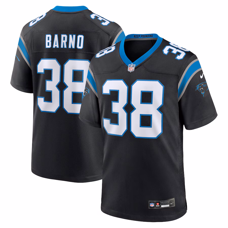 Men's Carolina Panthers Amaré Barno Nike Black Game Jersey - Puhuasuan