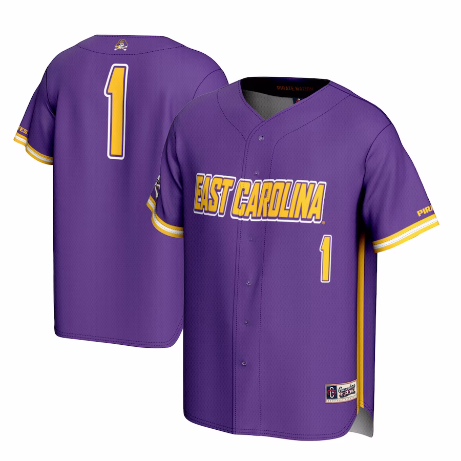 #1 ECU Pirates GameDay Greats Lightweight Baseball Jersey - Purple - Puhuasuan