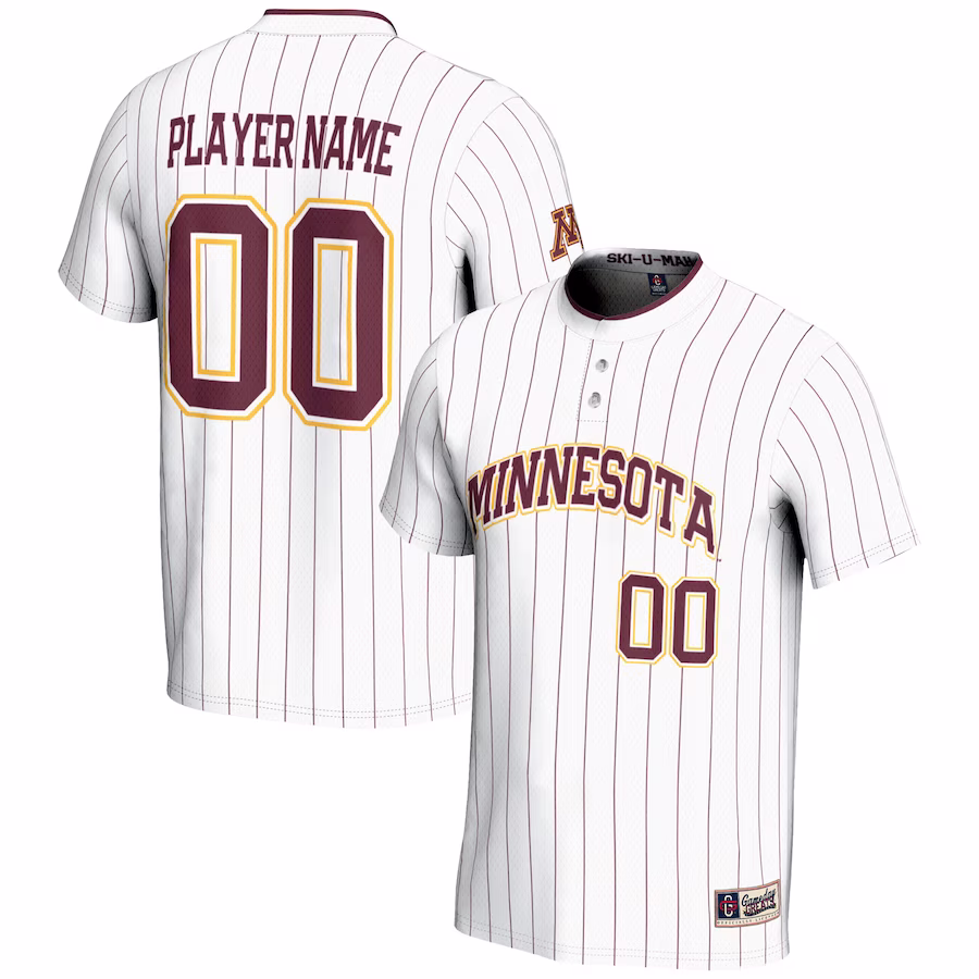 Minnesota Golden Gophers GameDay Greats Youth NIL Pick-A-Player Lightweight Softball Jersey - White - Puhuasuan