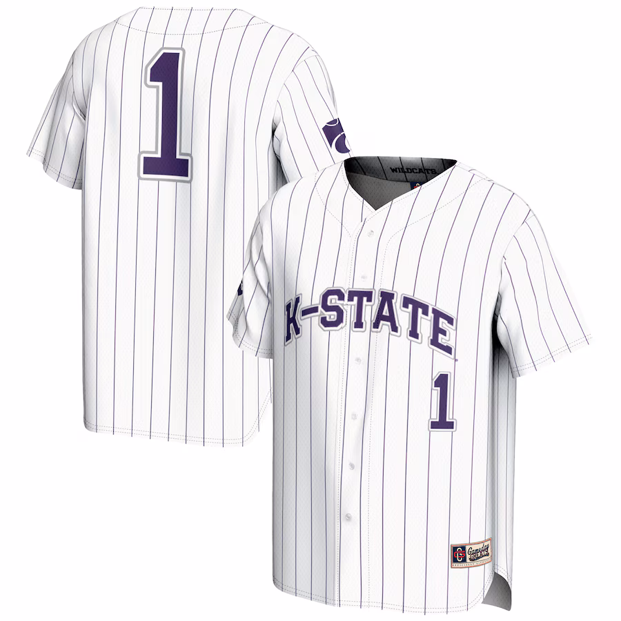 Men's GameDay Greats #1 White Kansas State Wildcats Lightweight Baseball Jersey - Puhuasuan