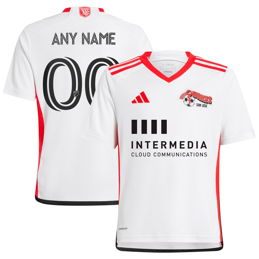 Youth San Jose Earthquakes  adidas White 2024 The 50 Kit Replica Custom Jersey - Puhuasuan