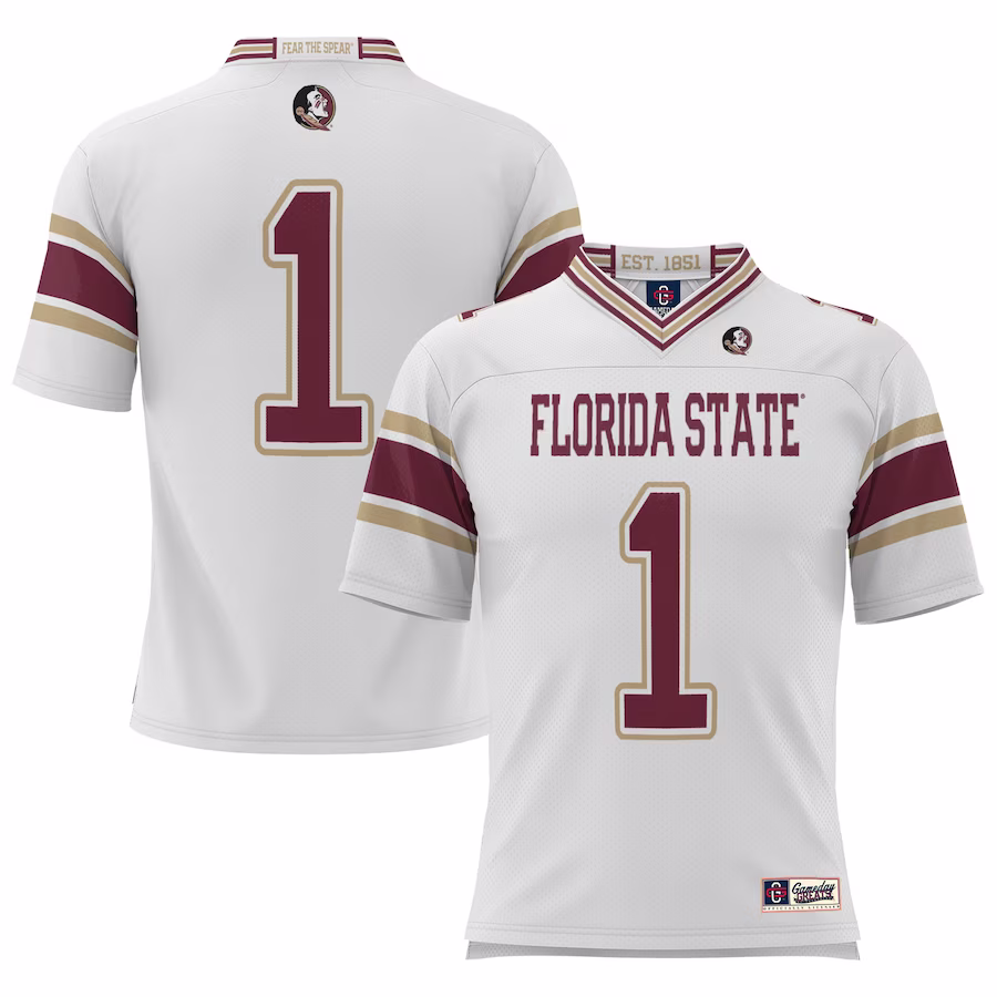 #1 Florida State Seminoles GameDay Greats Youth Football Jersey - White - Puhuasuan