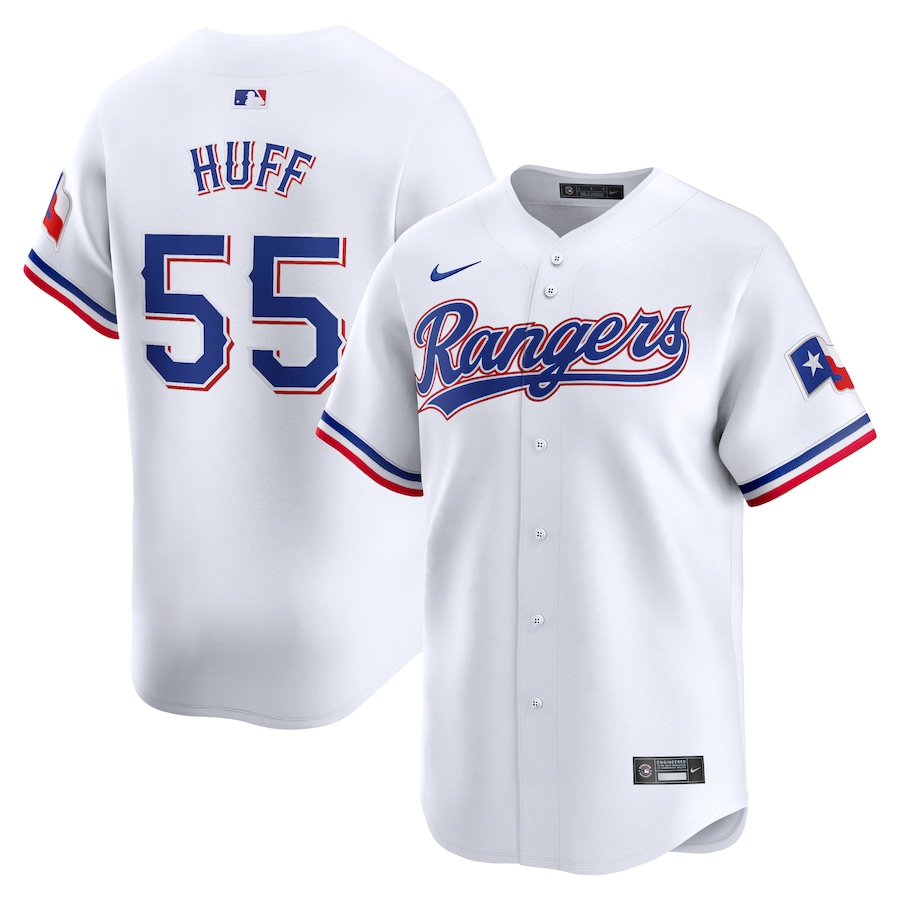 Men's Texas Rangers Sam Huff Nike White Home Limited Player Jersey - Puhuasuan