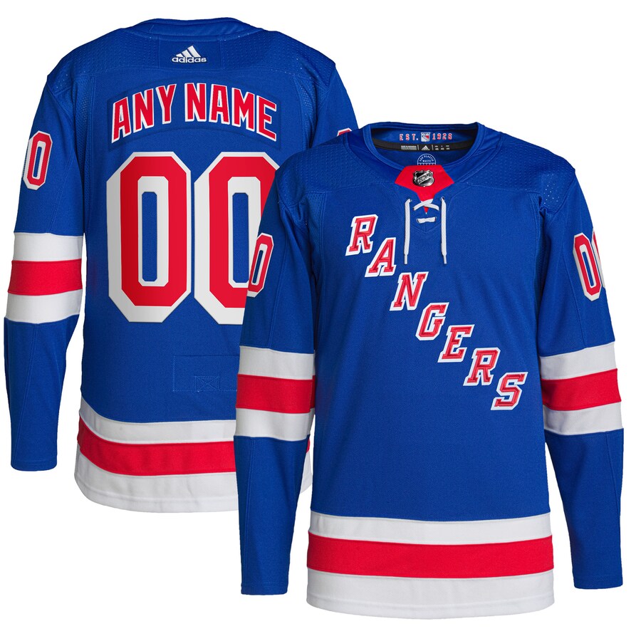 Men's New York Rangers adidas Royal Home Primegreen Authentic Pro Custom Jersey - Puhuasuan