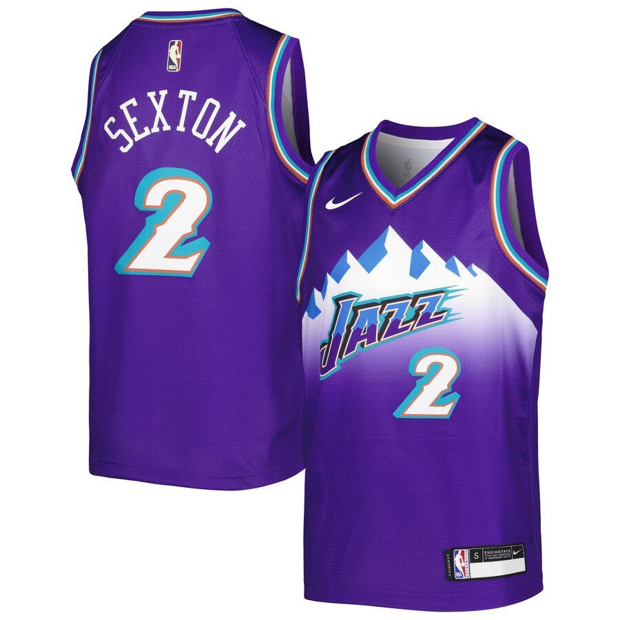 Youth Utah Jazz Collin Sexton Nike Purple 2022/23 Swingman Jersey - City Edition - Puhuasuan