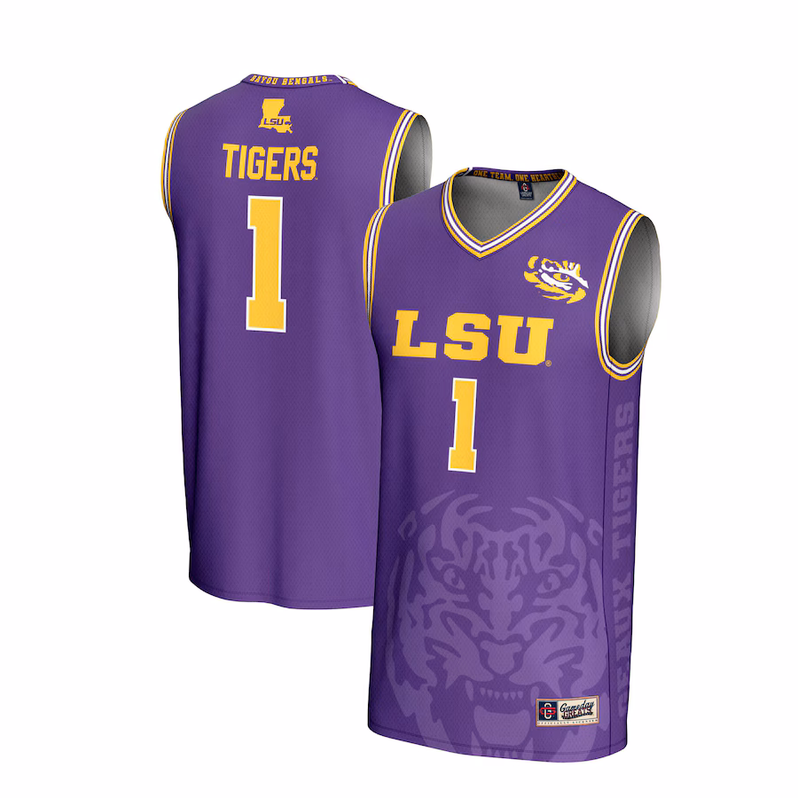 Unisex GameDay Greats #1 Purple LSU Tigers Lightweight Icon Print Basketball Jersey - Puhuasuan