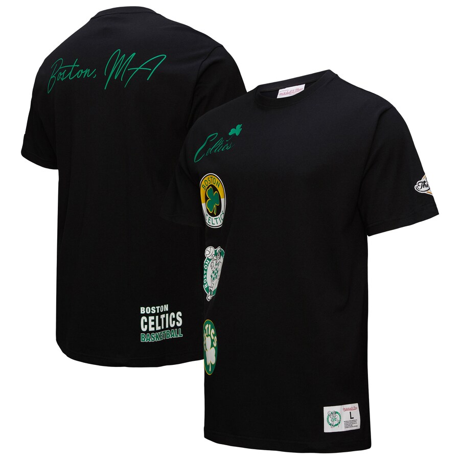 Men's Boston Celtics Black Black Out Collection Vintage Premium T-Shirt - Puhuasuan