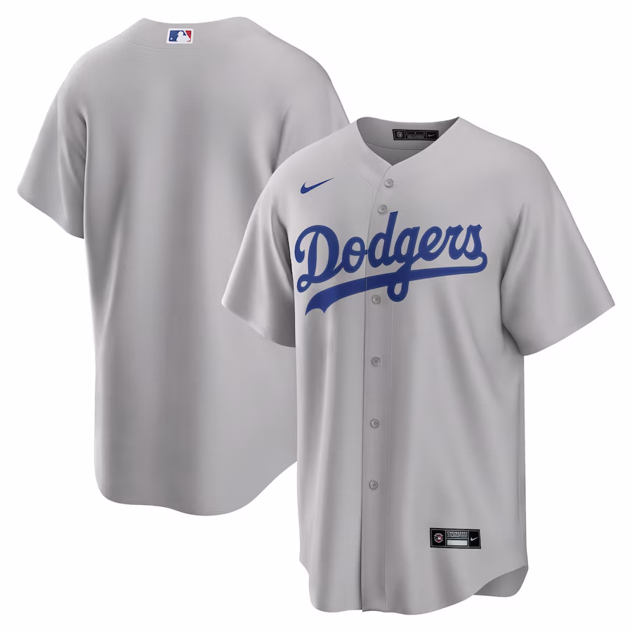 Men's Los Angeles Dodgers Nike Gray Alternate Replica Team Jersey - Puhuasuan