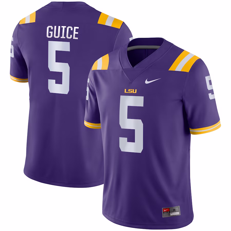 Derrius Guice LSU Tigers Nike Game Jersey - Purple - Puhuasuan