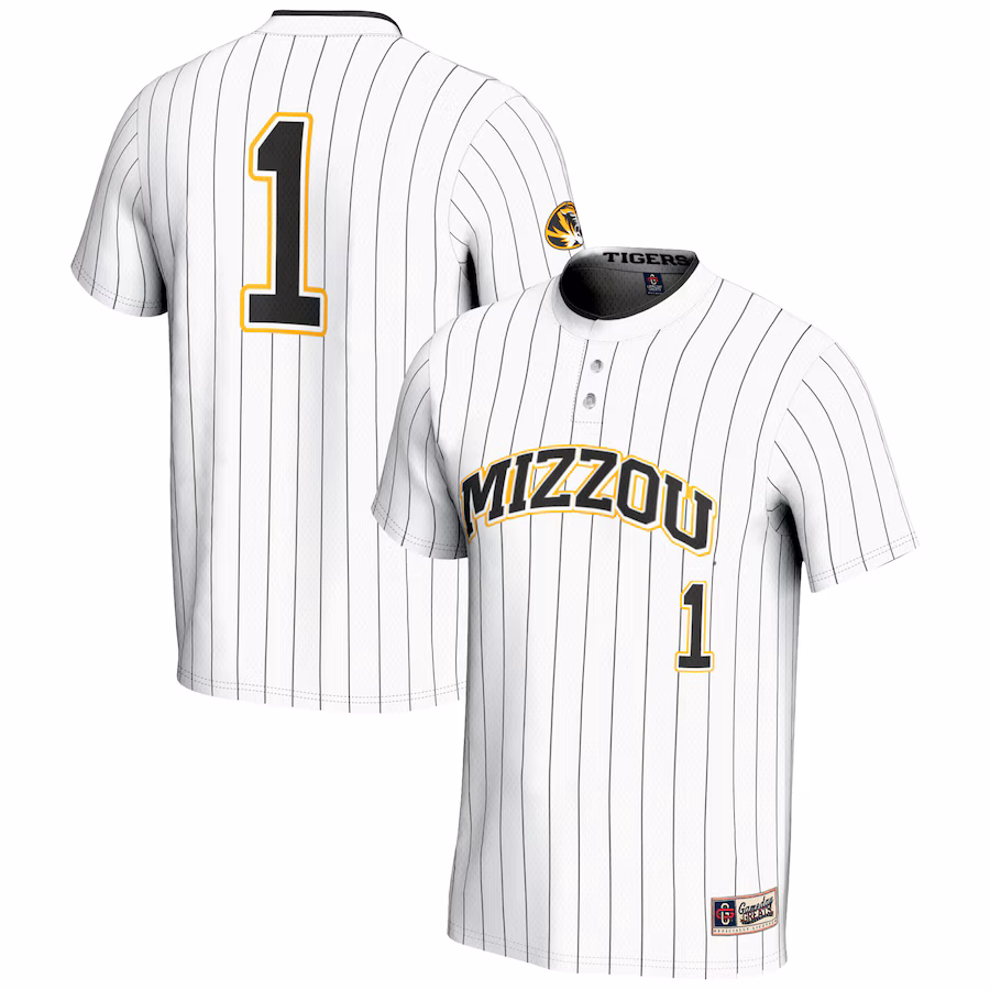 Youth GameDay Greats #1 White Missouri Tigers Lightweight Softball Jersey - Puhuasuan