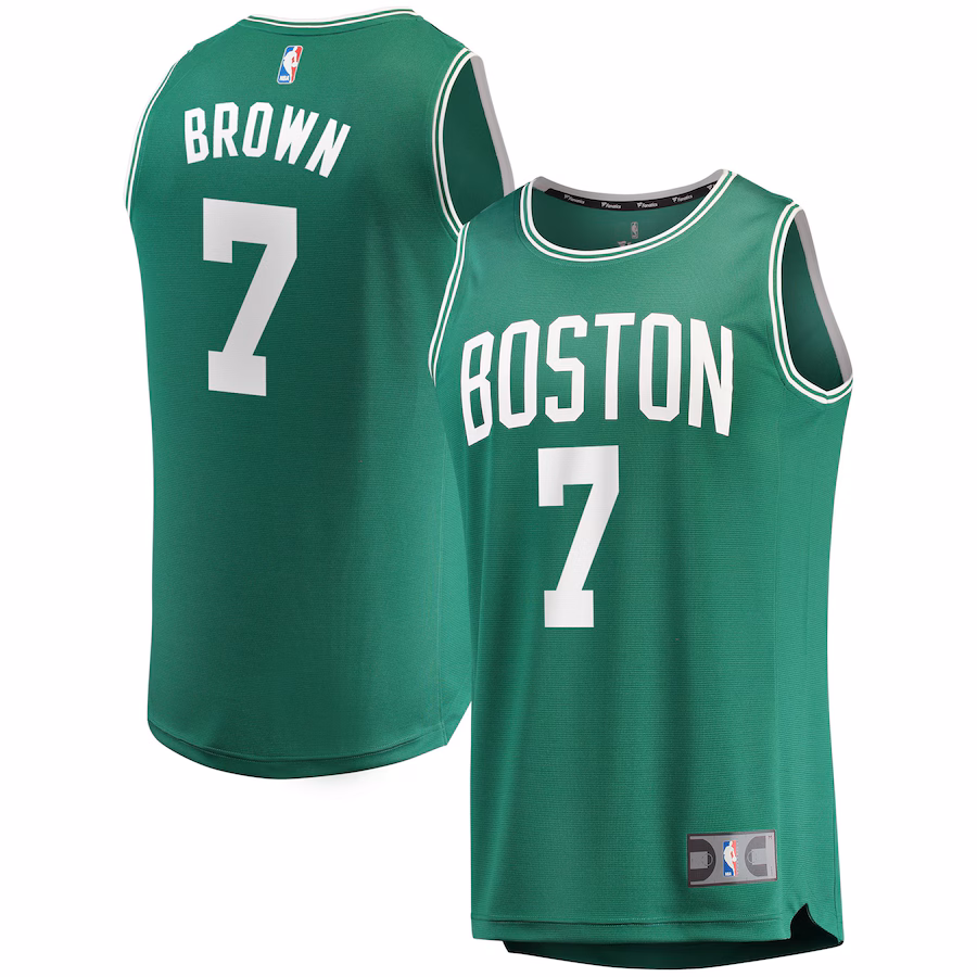 Men's Boston Celtics Jaylen Brown Fanatics Kelly Green Fast Break Replica Jersey - Icon Edition - Puhuasuan